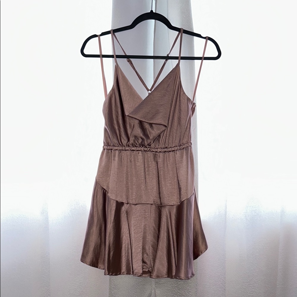 Elegant Rose Gold Mini Dress